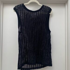 Zara sleeveless mesh black top